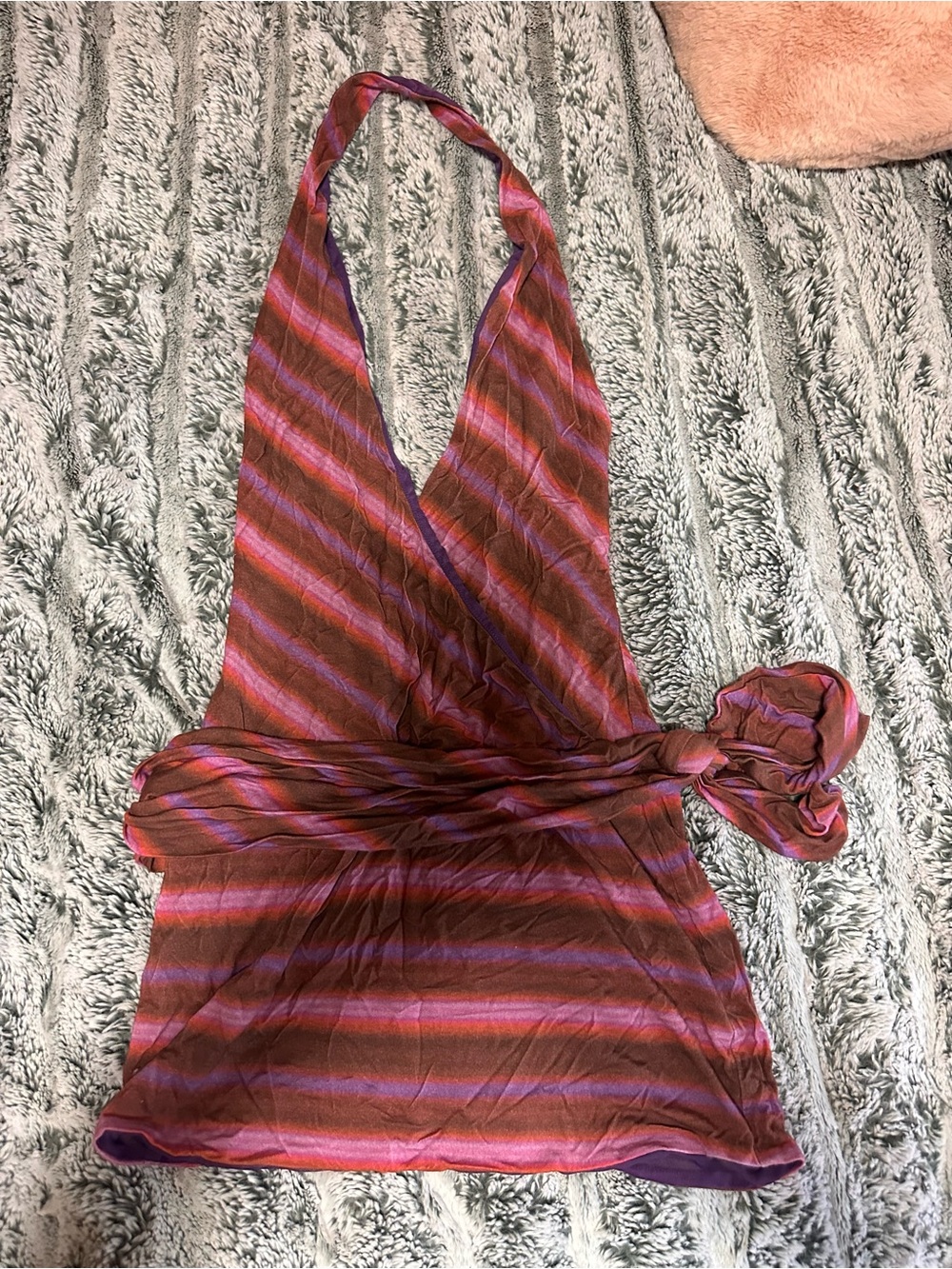Tiger Mist Striped Red and Purple Lightweight Scarf